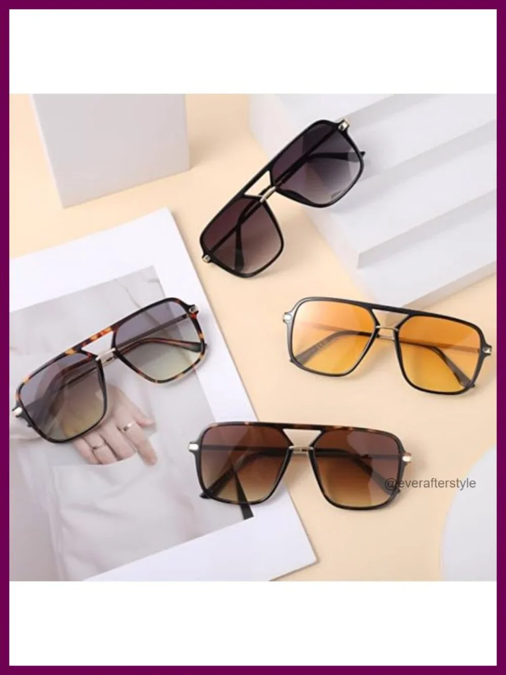 Retro Double Bridge Sunglasses 4 Pack UV400 Polarized